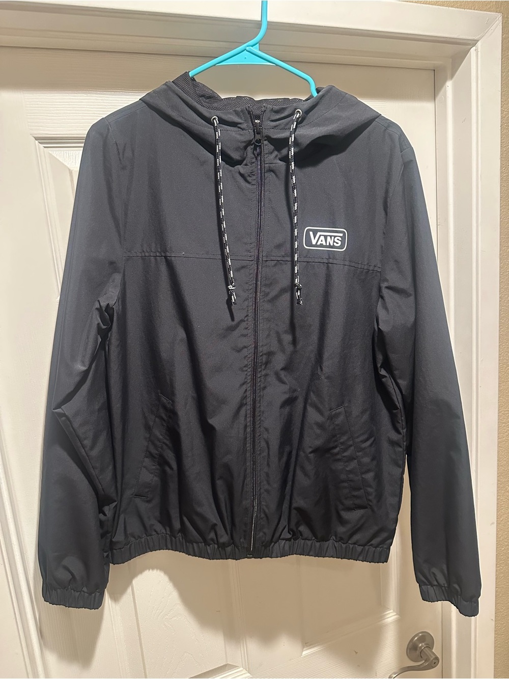 Vans Black Windbreaker Jacket with Hood